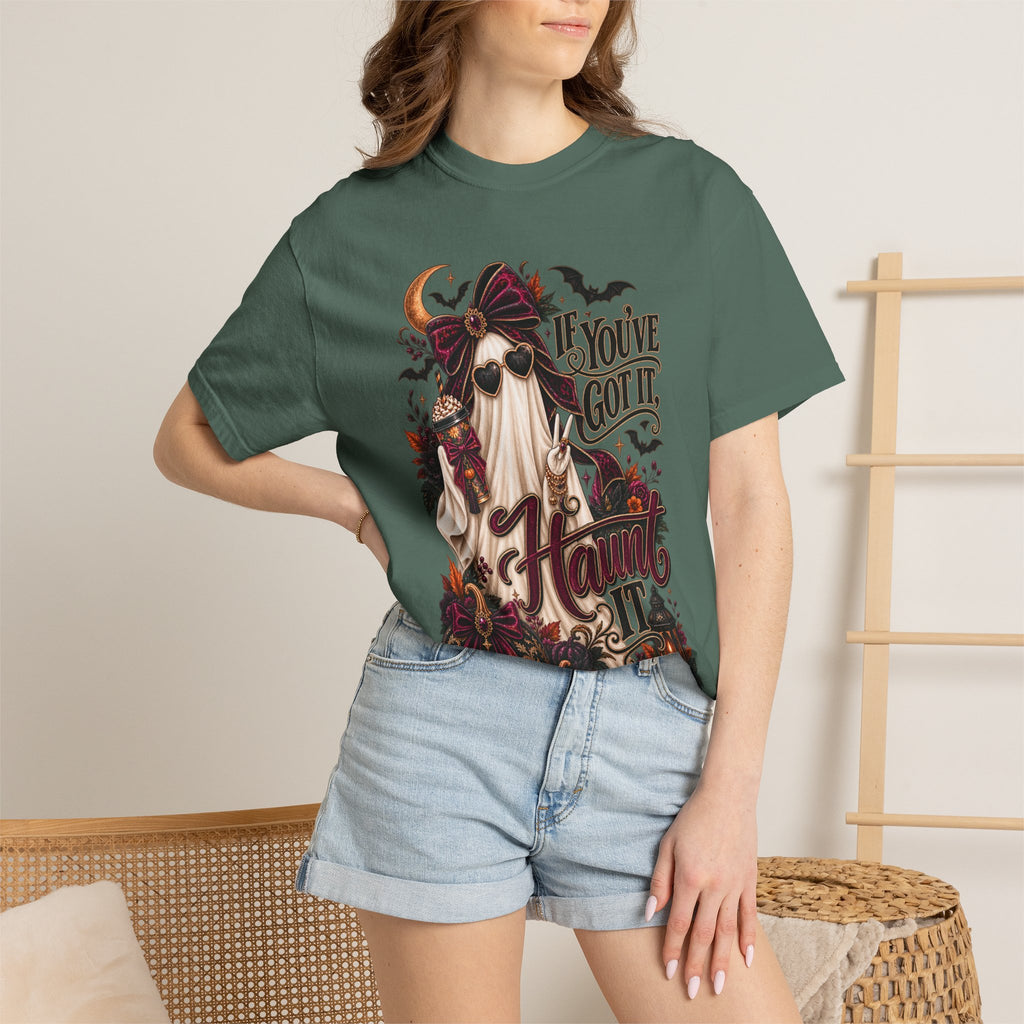 Halloween Ghost T-Shirt – "If You’ve Got It, Haunt It" Spooky Graphic Tee