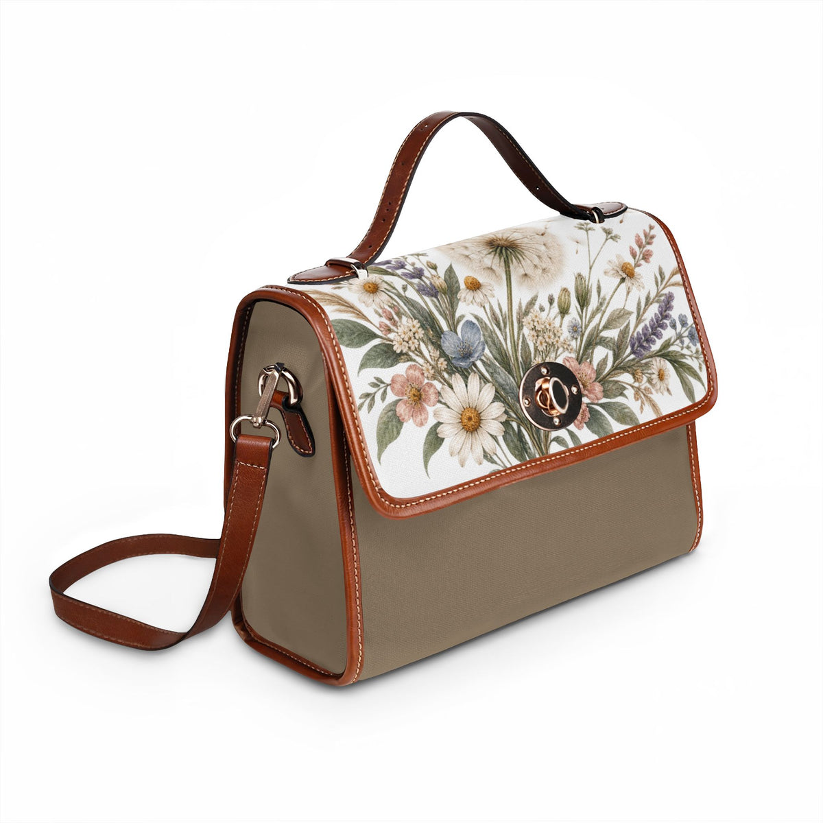 Wild Blooms Floral Waterproof Canvas Crossbody Bag