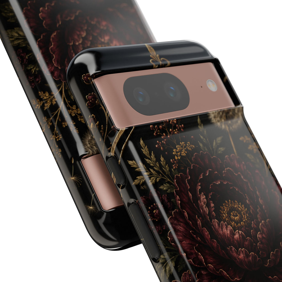 Midnight Garden Tough Case – Vintage Dark Floral Phone Case (Antique Dahlia & Dandelion)