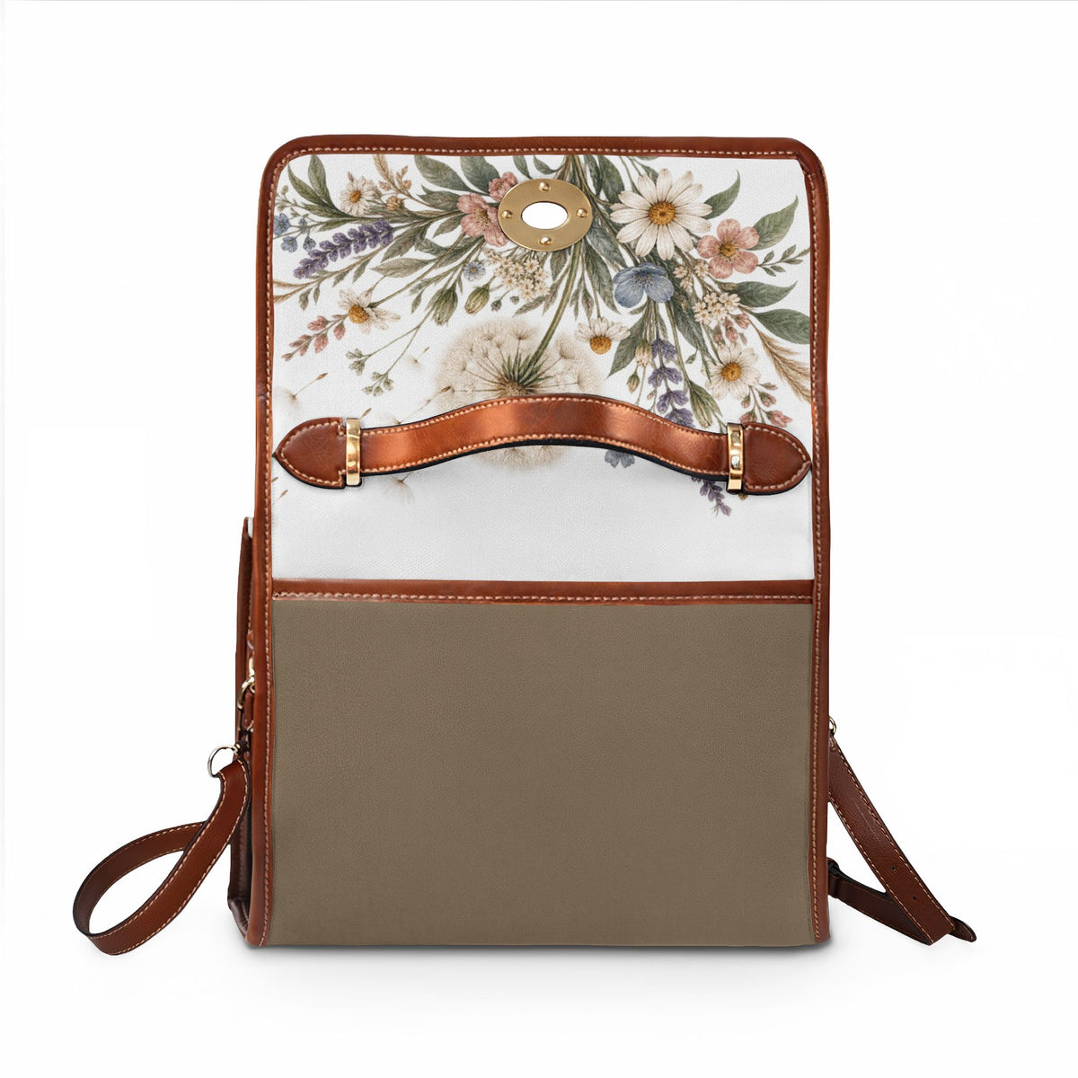 Wild Blooms Floral Waterproof Canvas Crossbody Bag