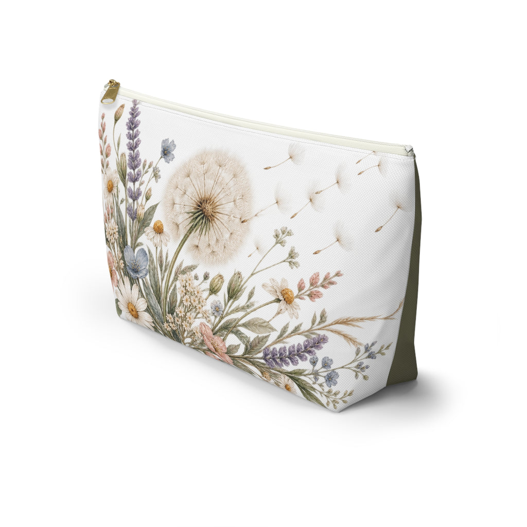 Wild Bloom Floral Dandelion Accessory Pouch