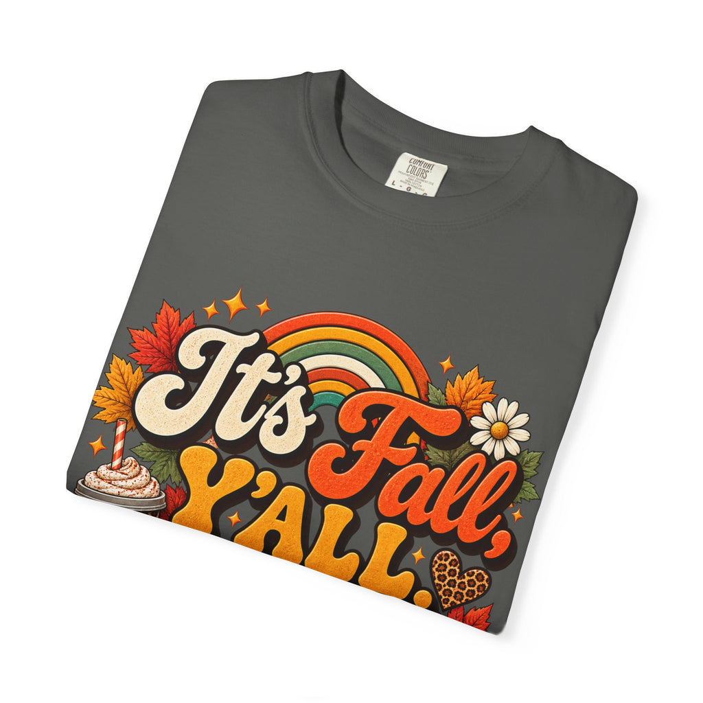 It's Fall Y'all T-Shirt — Fall Pumpkin & Cozy Coffee Graphic Tee