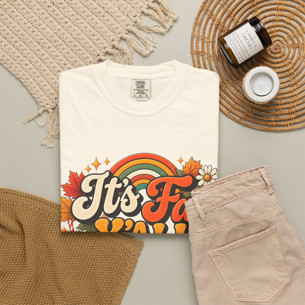 It's Fall Y'all T-Shirt — Fall Pumpkin & Cozy Coffee Graphic Tee