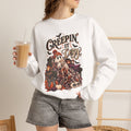 Halloween Crewneck Sweatshirt "Creepin' It's Cozy" — Spooky Cozy Autumn Pullover