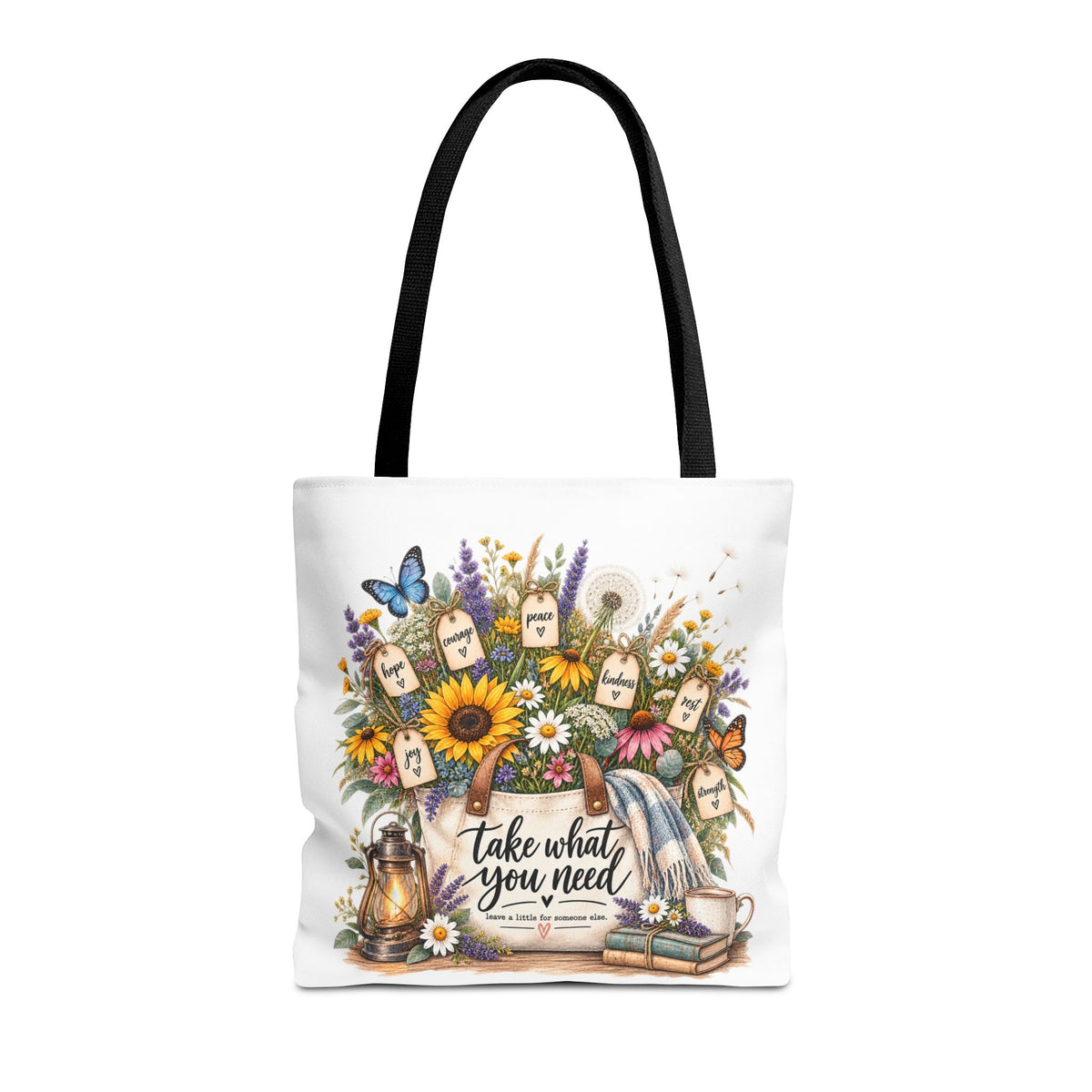 Floral 'Take What You Need' Tote Bag