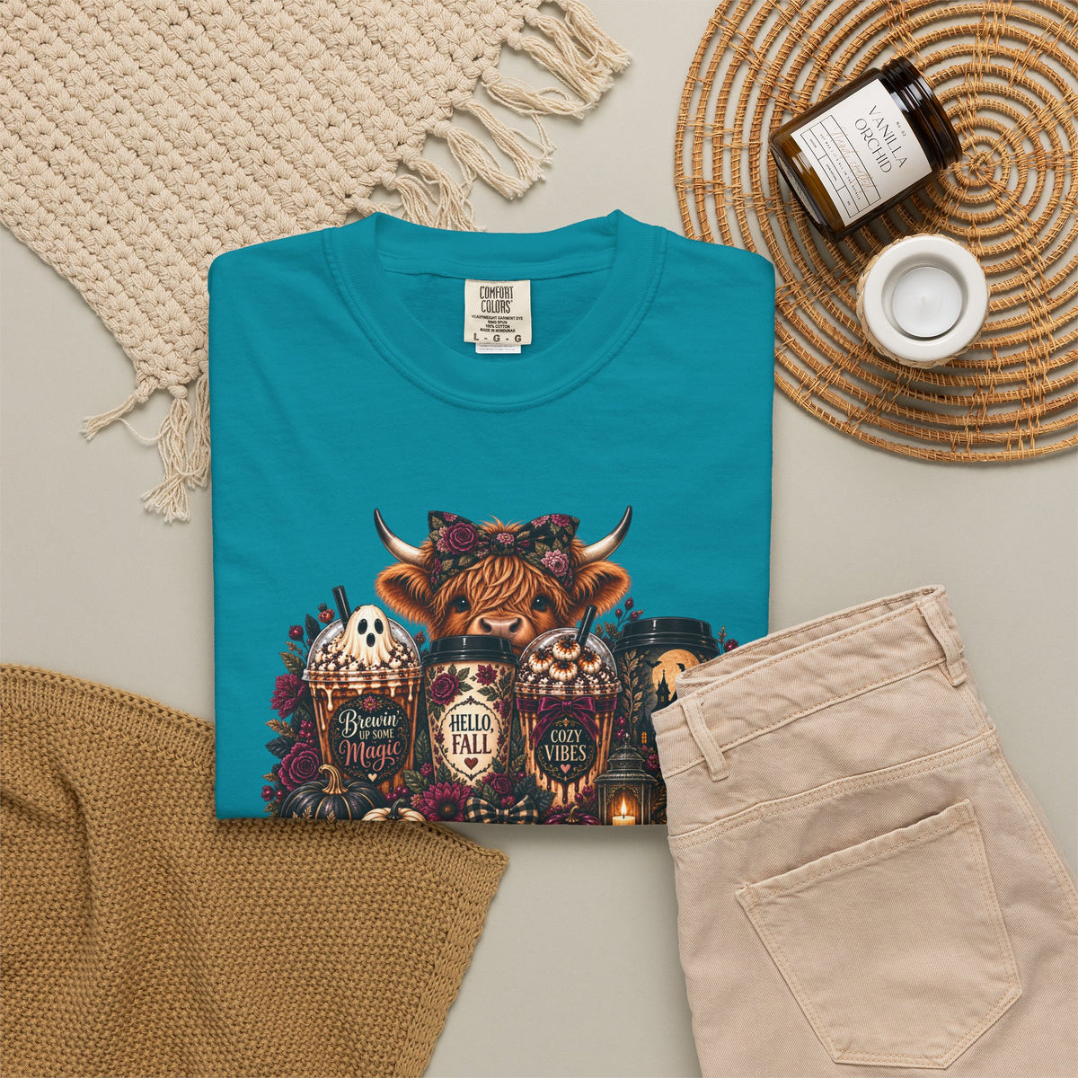 Vintage Floral Coffee Heifer T-Shirt — Heifer Coffee Graphic Tee