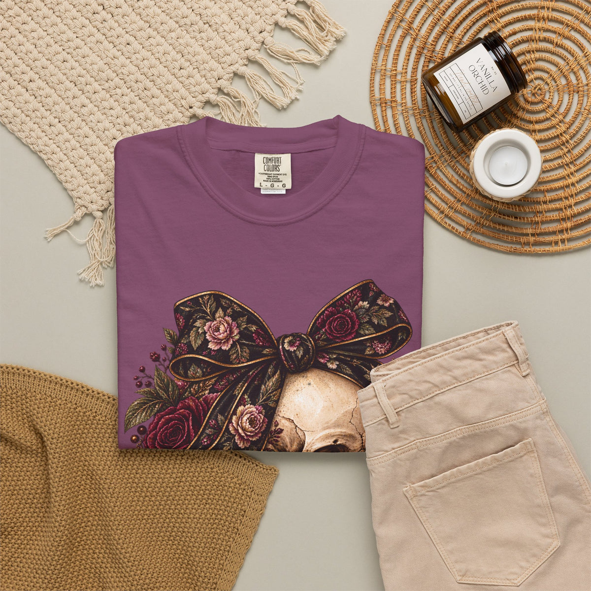 Skull & Roses T-Shirt — Floral Skull Graphic Tee