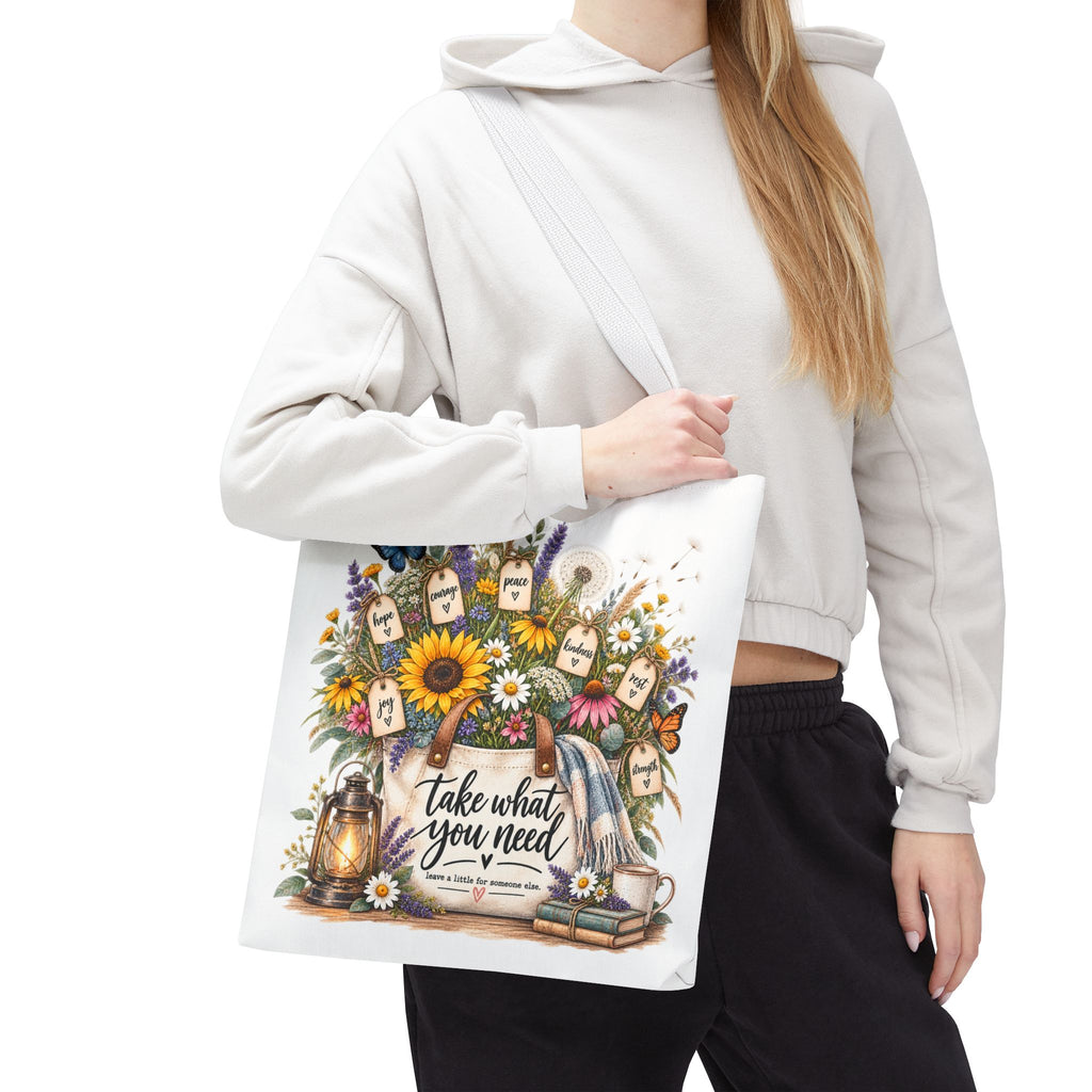Floral 'Take What You Need' Tote Bag