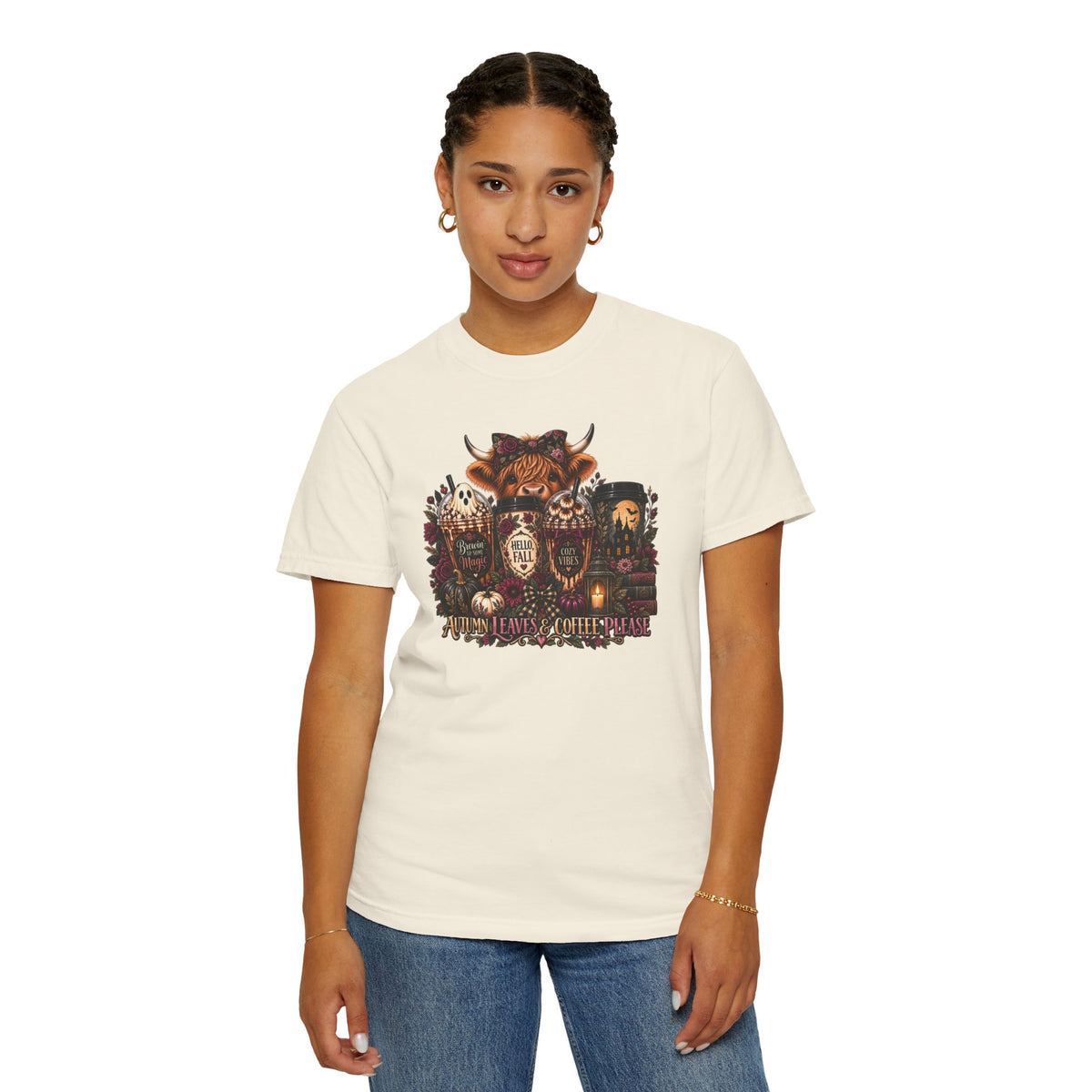 Vintage Floral Coffee Heifer T-Shirt — Heifer Coffee Graphic Tee