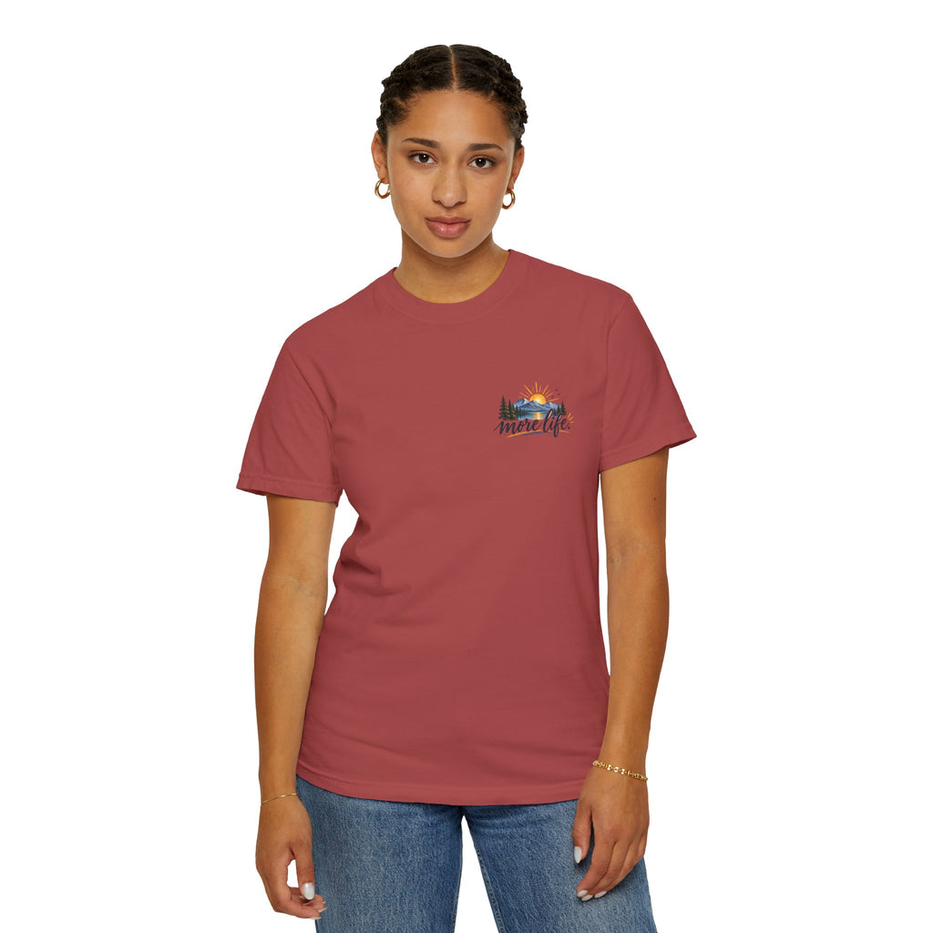 Adventure Graphic T-Shirt — "You Can't Give Your Life More Time" Scenic Tee