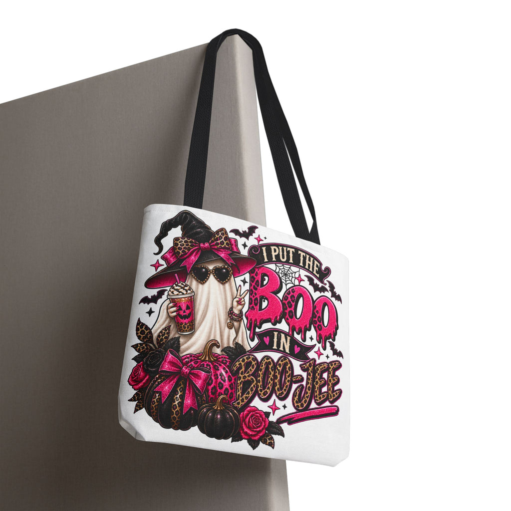 Halloween Boo-in-Boots Tote Bag – Pink Witch Gnome Trick-or-Treat Tote