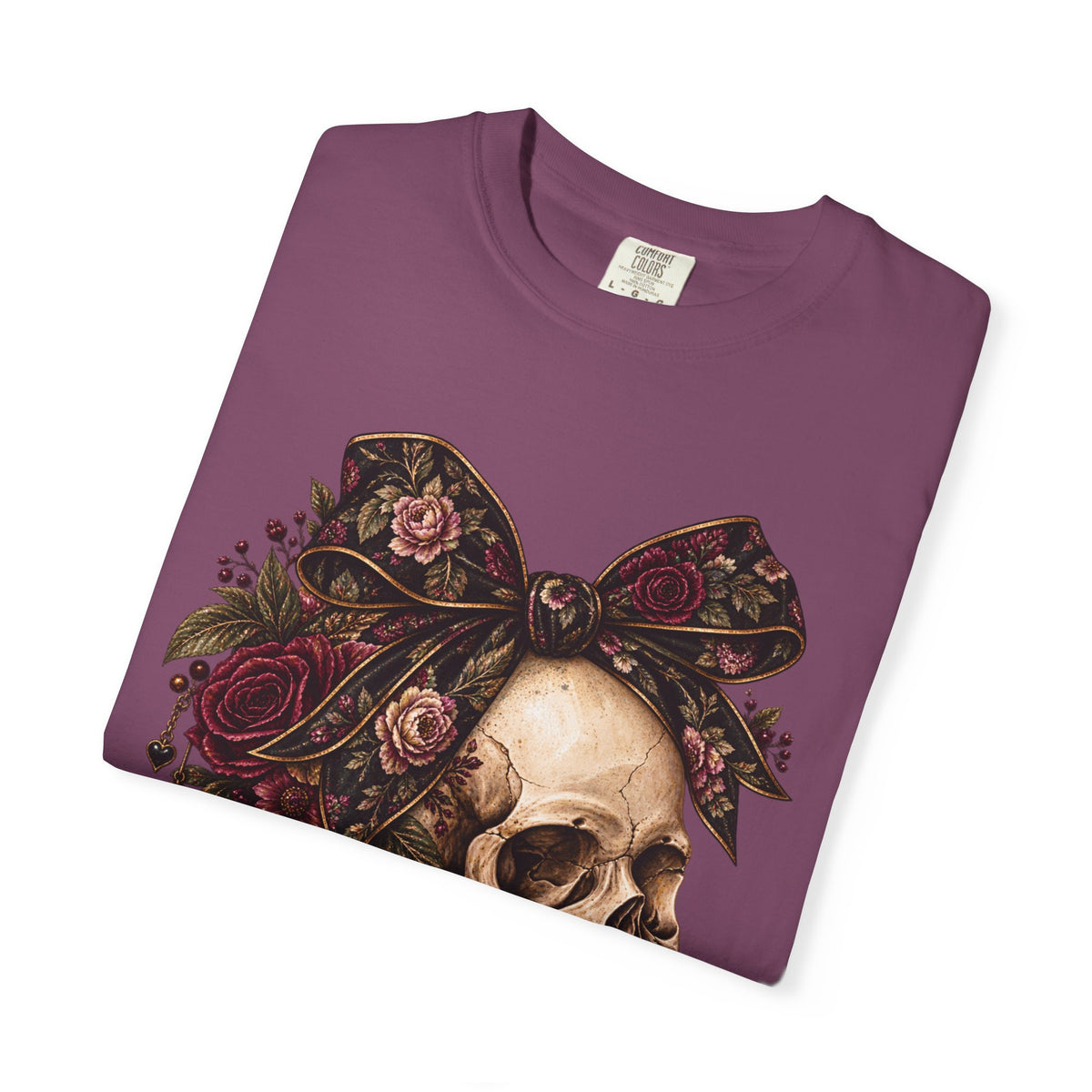Skull & Roses T-Shirt — Floral Skull Graphic Tee