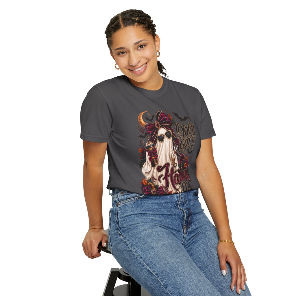 Halloween Ghost T-Shirt – "If You’ve Got It, Haunt It" Spooky Graphic Tee
