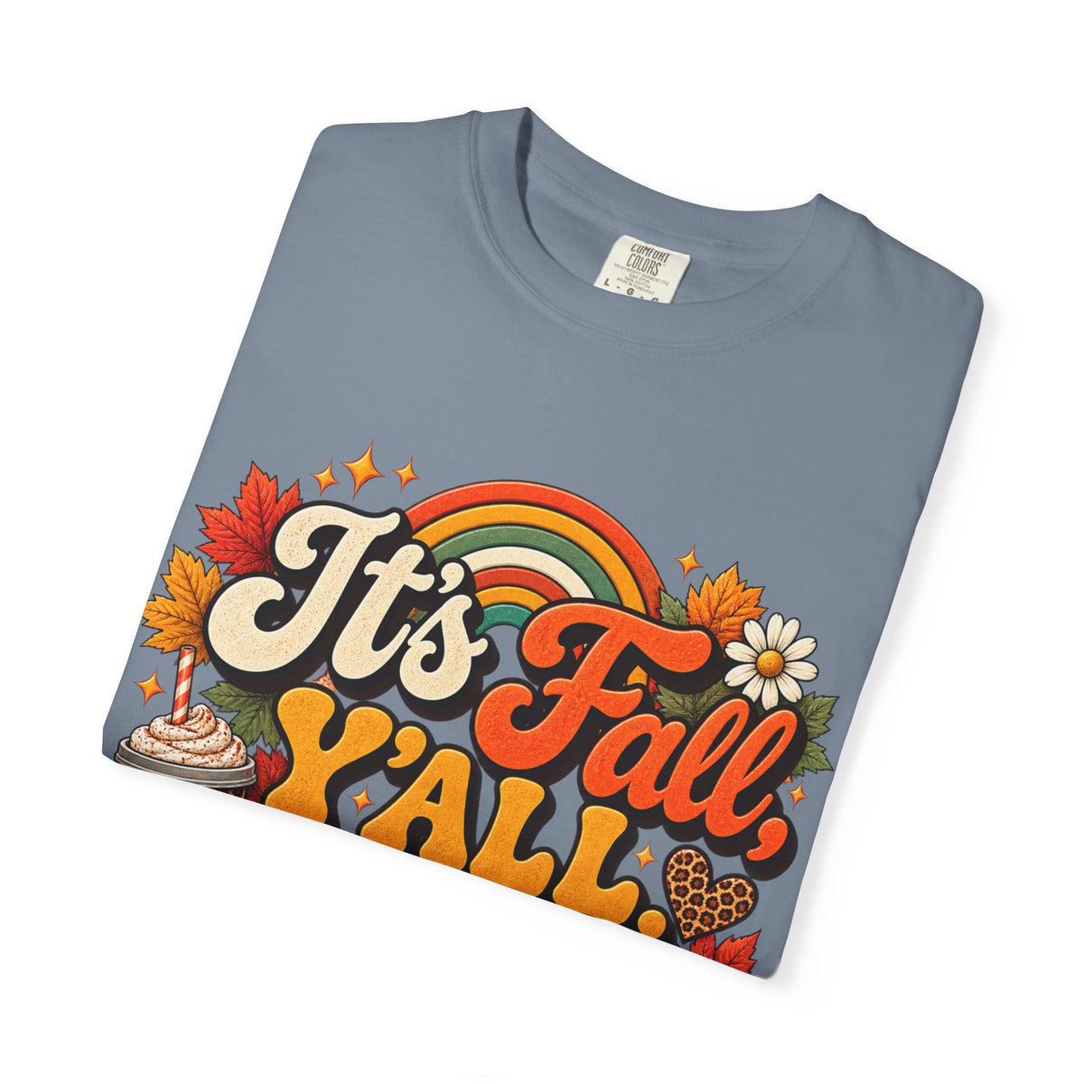 It's Fall Y'all T-Shirt — Fall Pumpkin & Cozy Coffee Graphic Tee