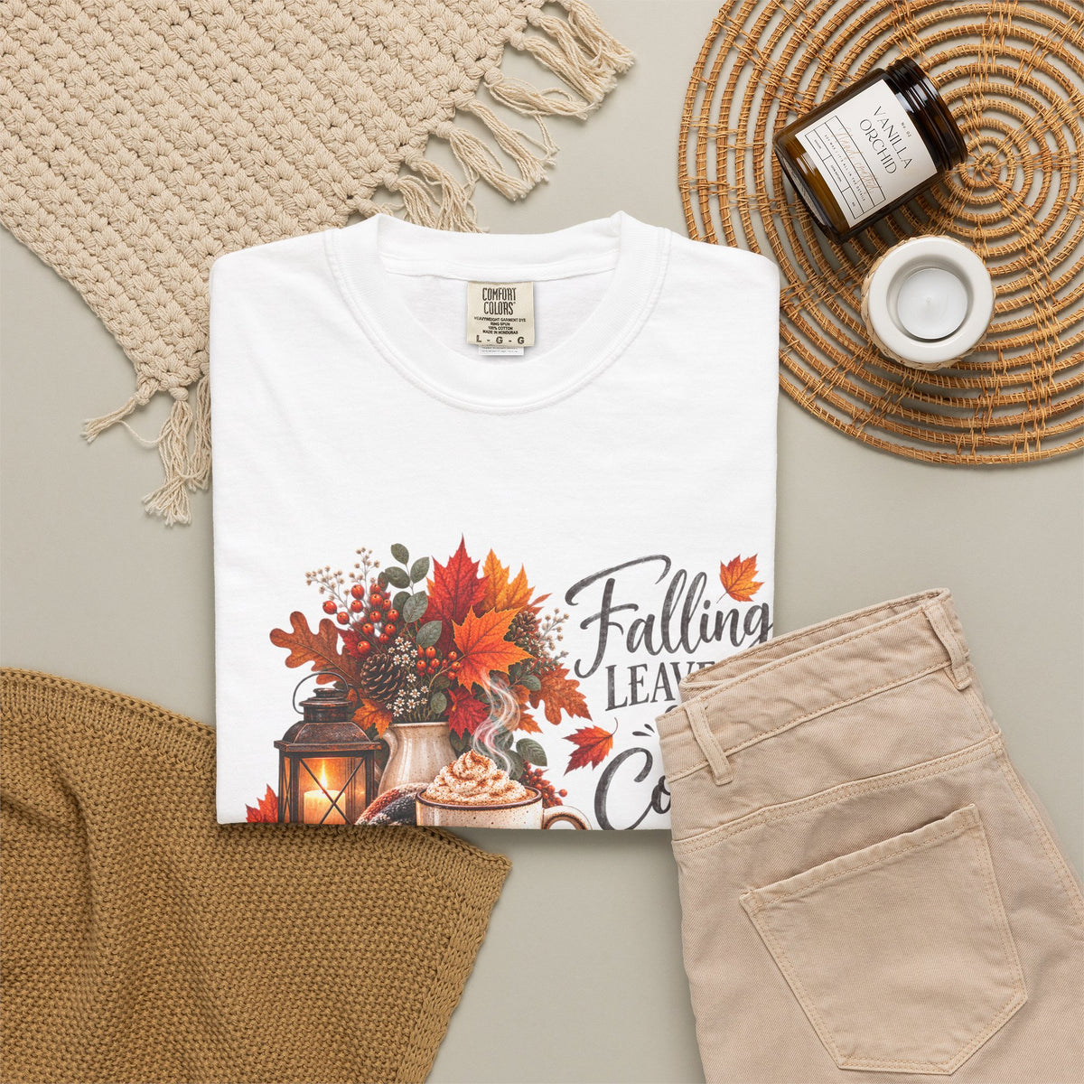 Falling Leaves & Coffee Please T-Shirt