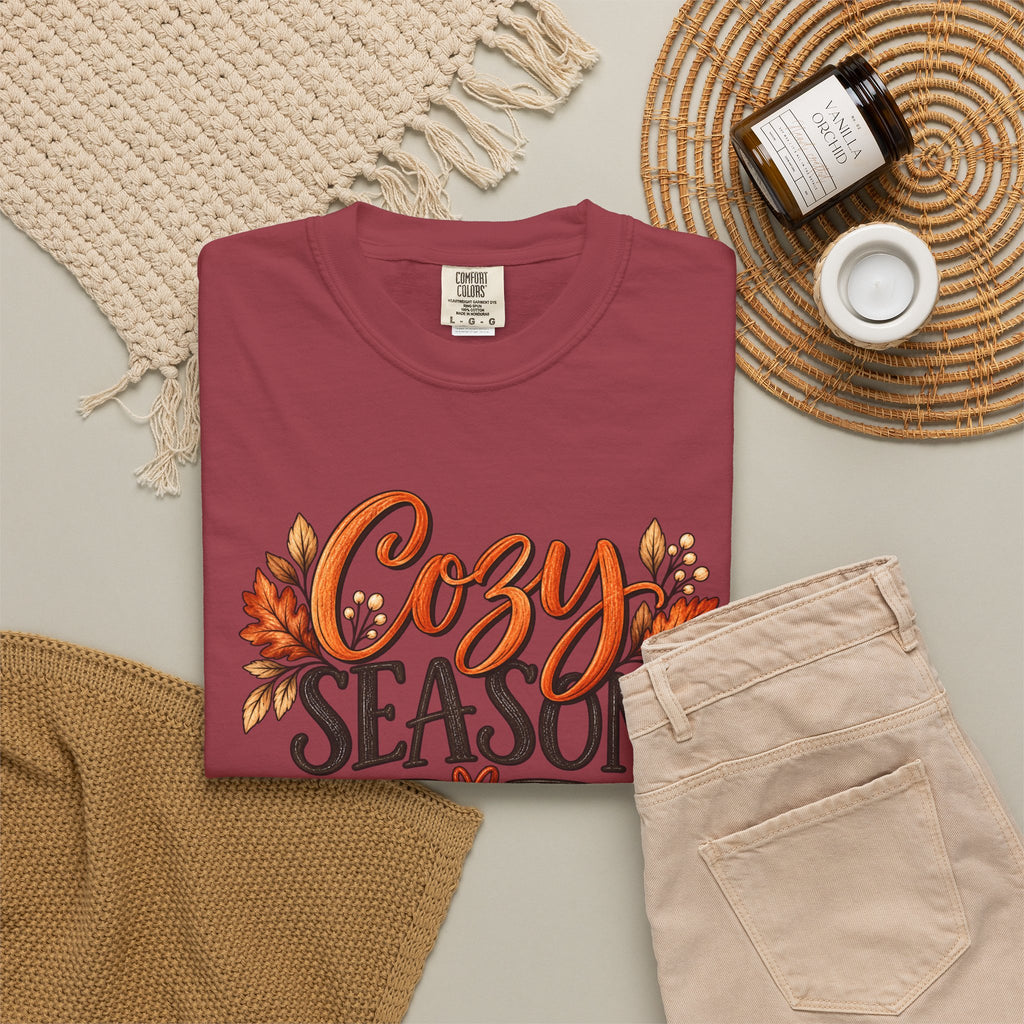 Cozy Season Tee — Autumn Leaves Fall Graphic T-Shirt
