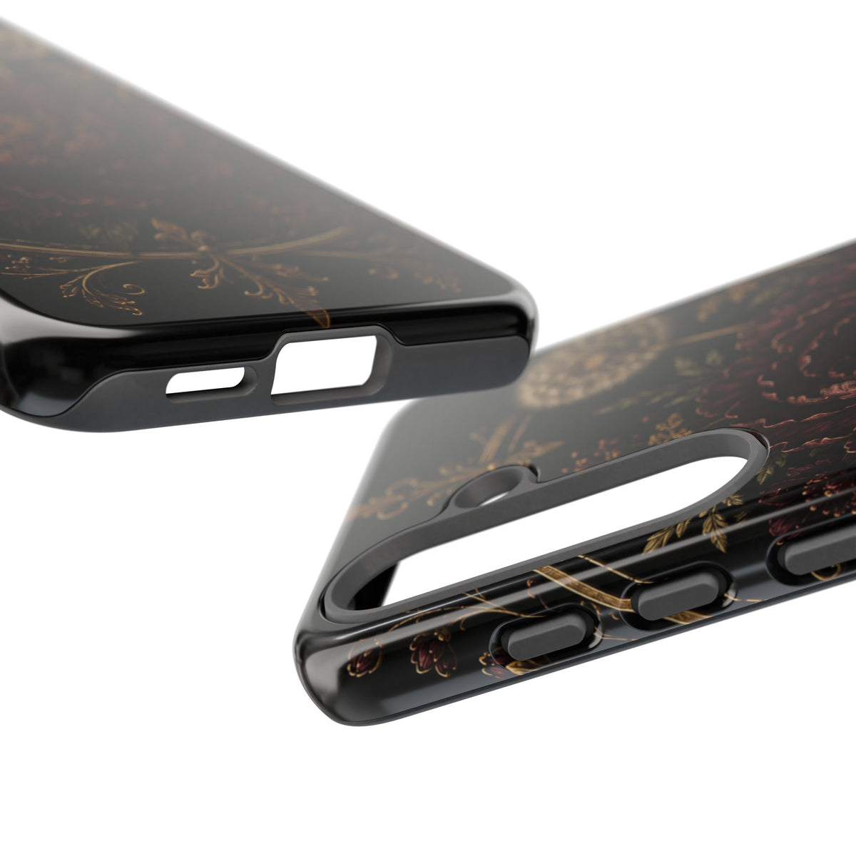 Midnight Garden Tough Case – Vintage Dark Floral Phone Case (Antique Dahlia & Dandelion)