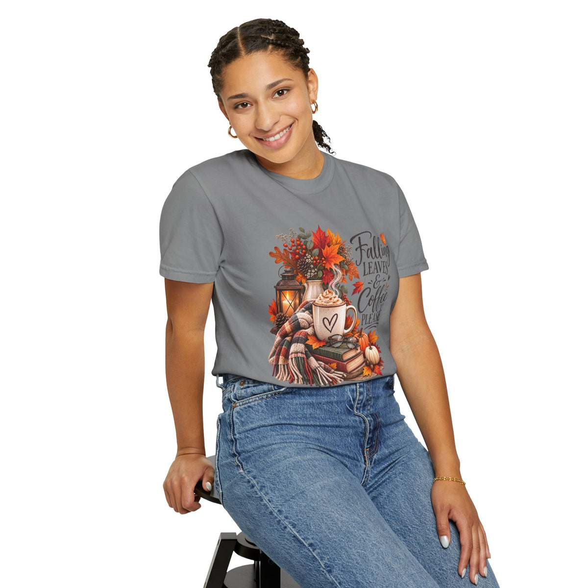 Falling Leaves & Coffee Please T-Shirt