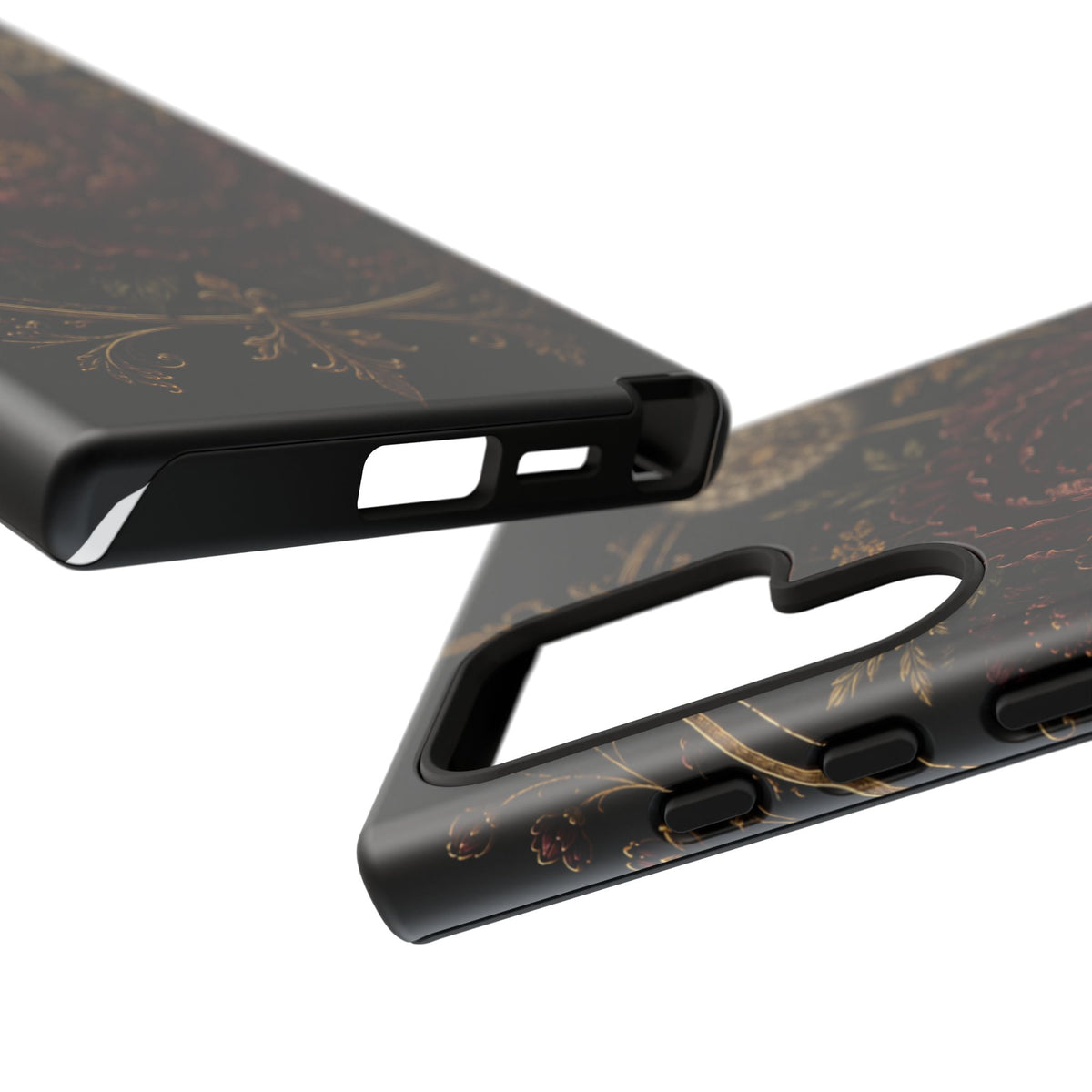 Midnight Garden Tough Case – Vintage Dark Floral Phone Case (Antique Dahlia & Dandelion)