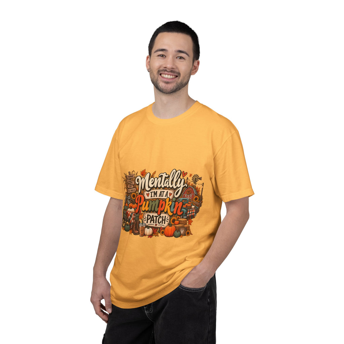 T-Shirt — "Mentally I’m at a Pumpkin Patch" Fall Graphic Tee