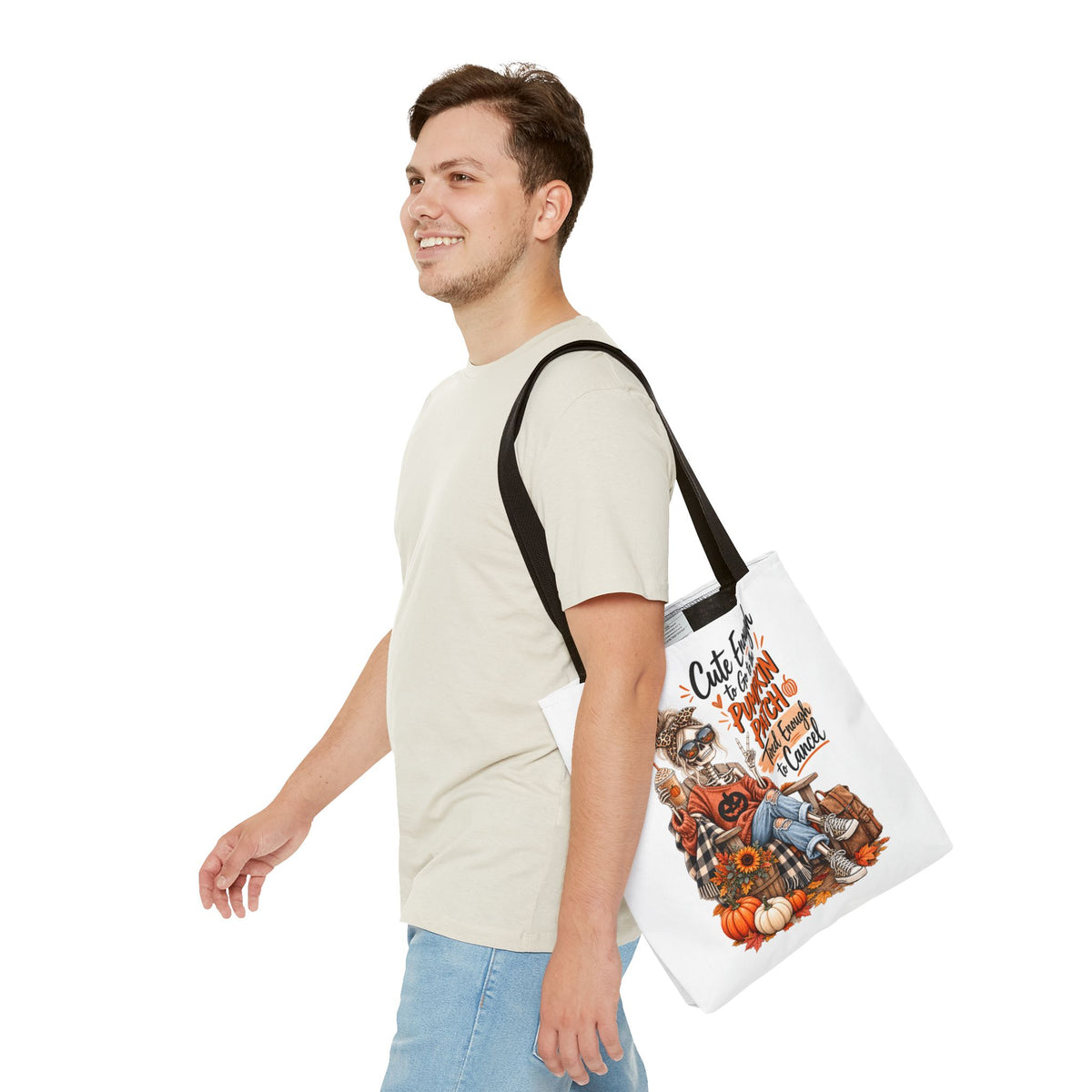 Fall Pumpkin Patch Tote Bag – “Cute Enough to Go to the Pumpkin Patch, Tired Enough to Cancel” Autumn Shopper Tote