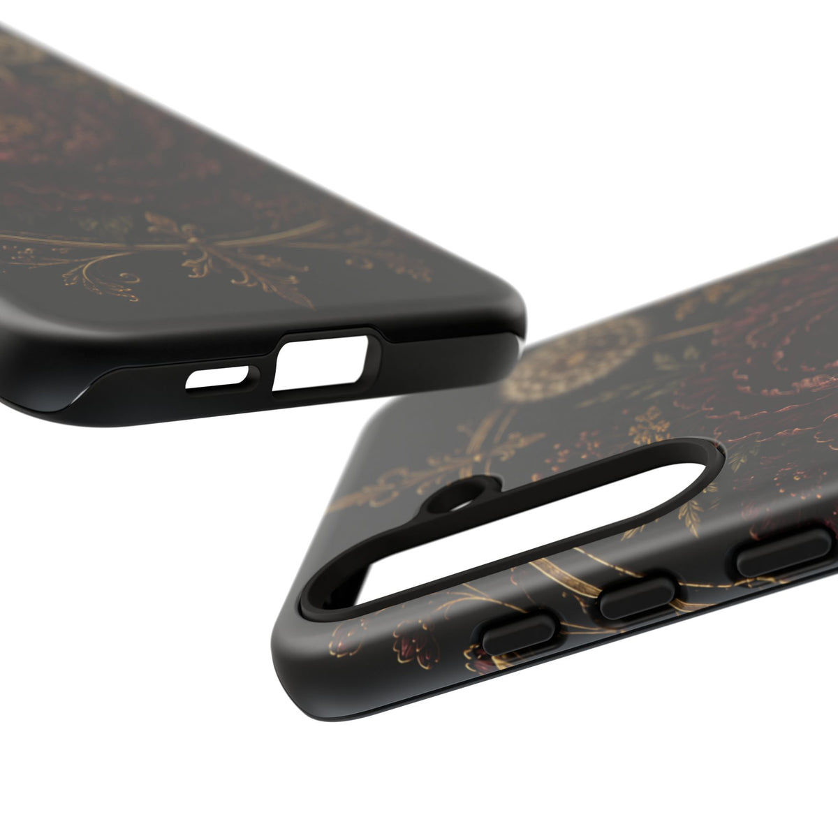 Midnight Garden Tough Case – Vintage Dark Floral Phone Case (Antique Dahlia & Dandelion)