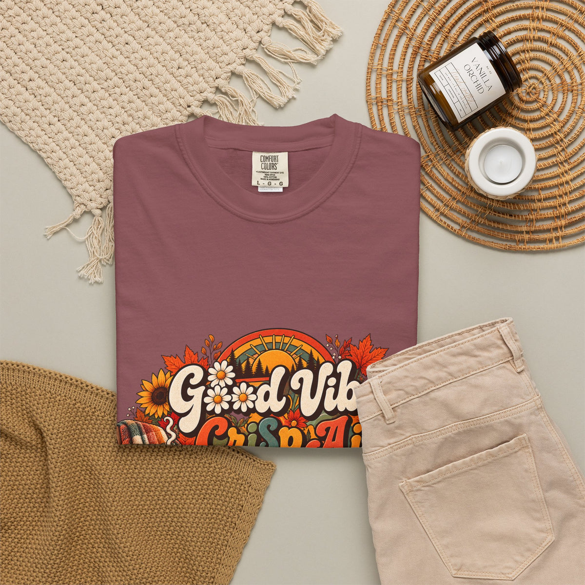 Fall Cozy 'Good Vibes & Cider' T-Shirt
