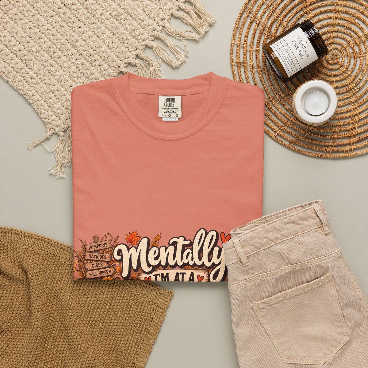 T-Shirt — "Mentally I’m at a Pumpkin Patch" Fall Graphic Tee
