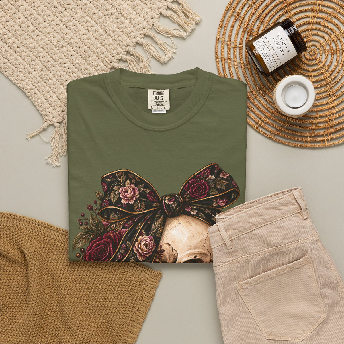 Skull & Roses T-Shirt — Floral Skull Graphic Tee