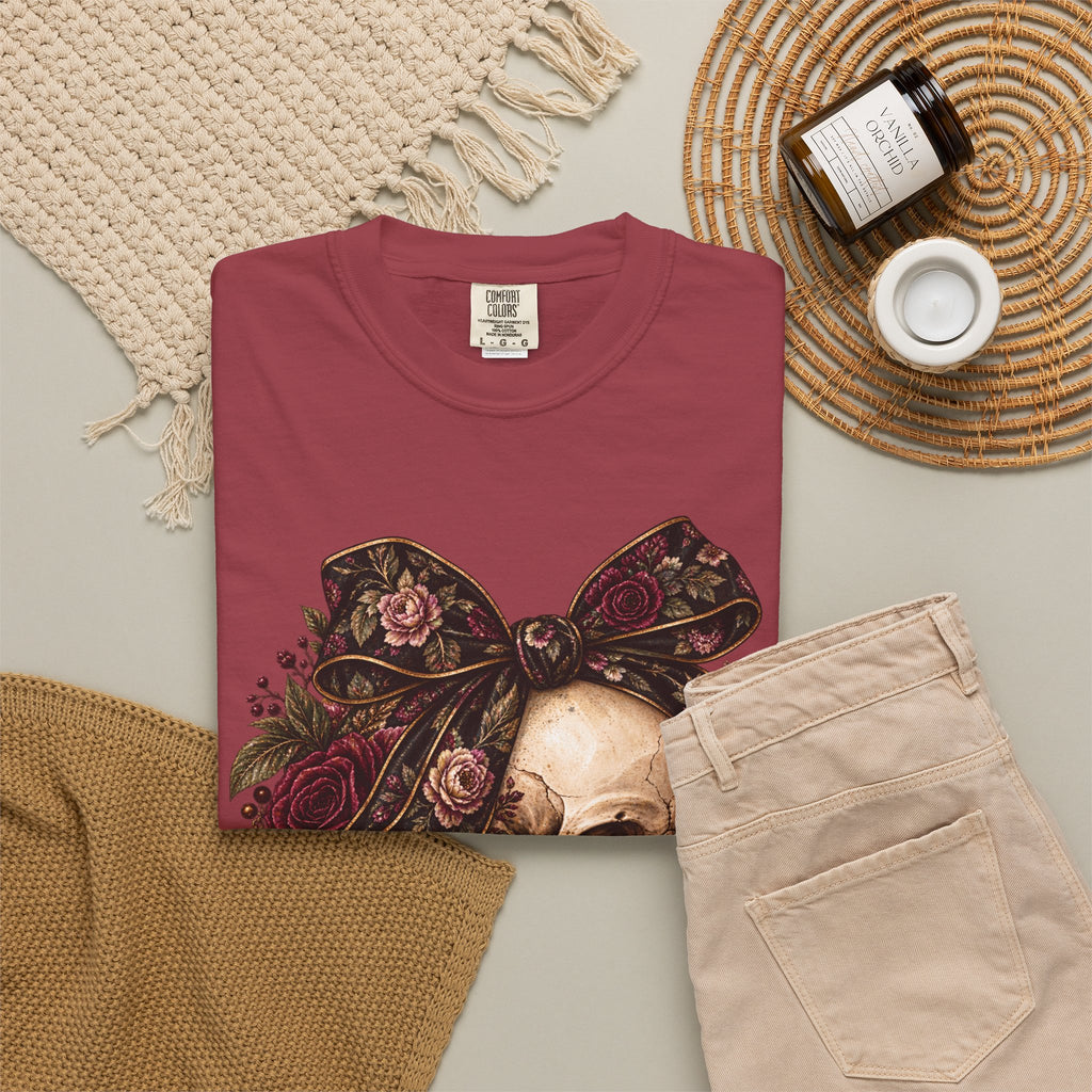 Skull & Roses T-Shirt — Floral Skull Graphic Tee