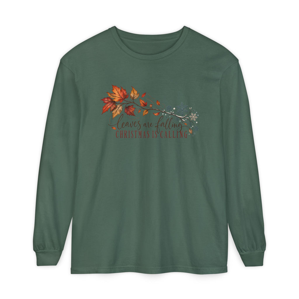 Leaves Are Falling Christmas Is Calling Long Sleeve T-Shirt