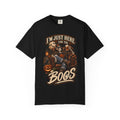 Halloween T-Shirt — "I'm Just Here for the Boos" Spooky Skull & Pumpkin Tee