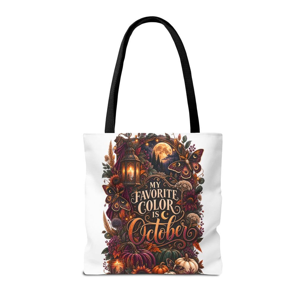 October Tote Bag - "My Favorite Color Is October" Autumn Pumpkin Market Tote