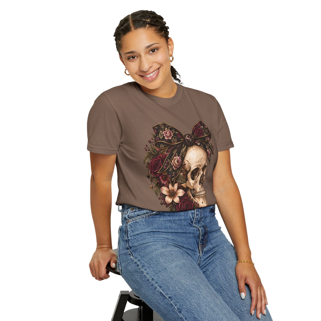 Skull & Roses T-Shirt — Floral Skull Graphic Tee