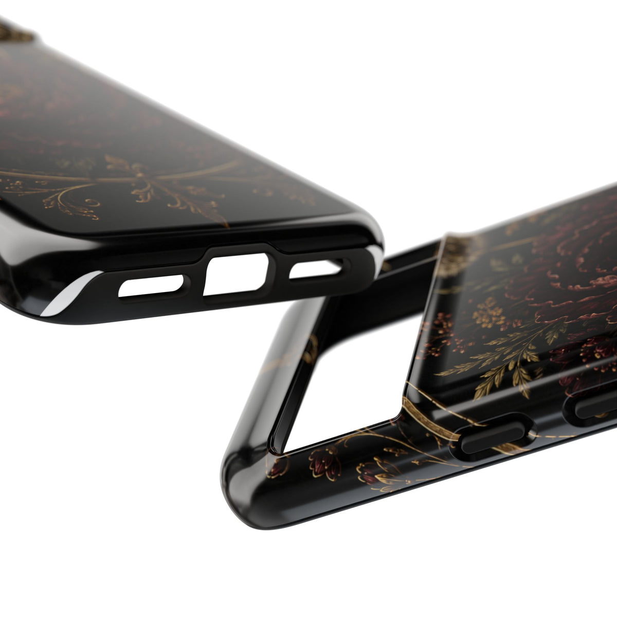Midnight Garden Tough Case – Vintage Dark Floral Phone Case (Antique Dahlia & Dandelion)