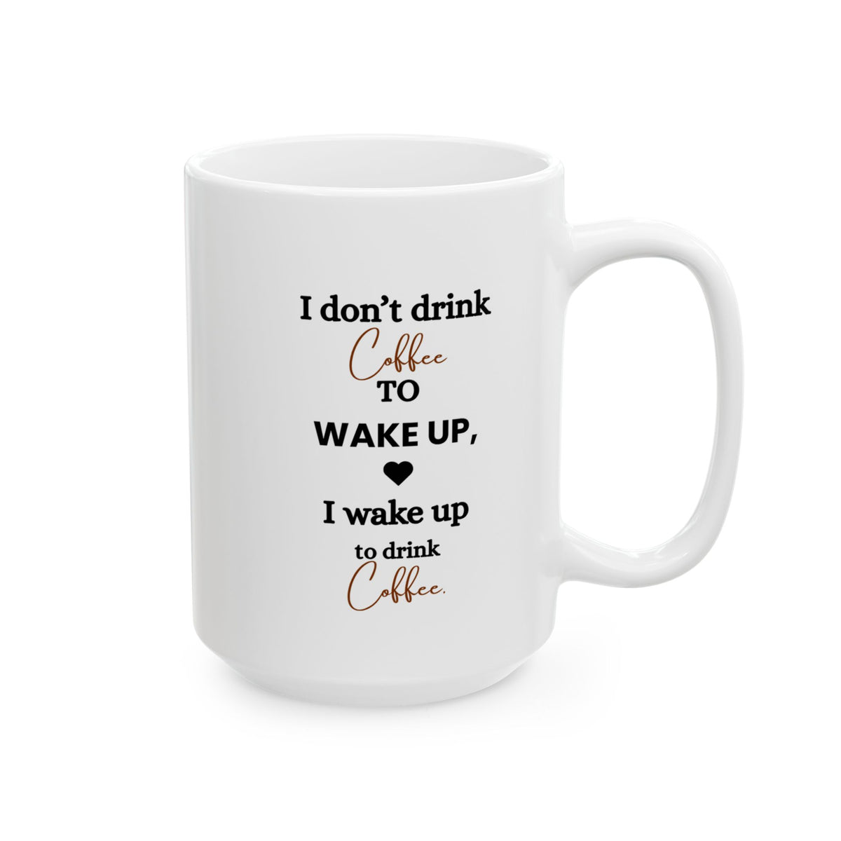 I Don't Drink Coffee-Ceramic Mug – Funny Coffee Quote Design (15oz)