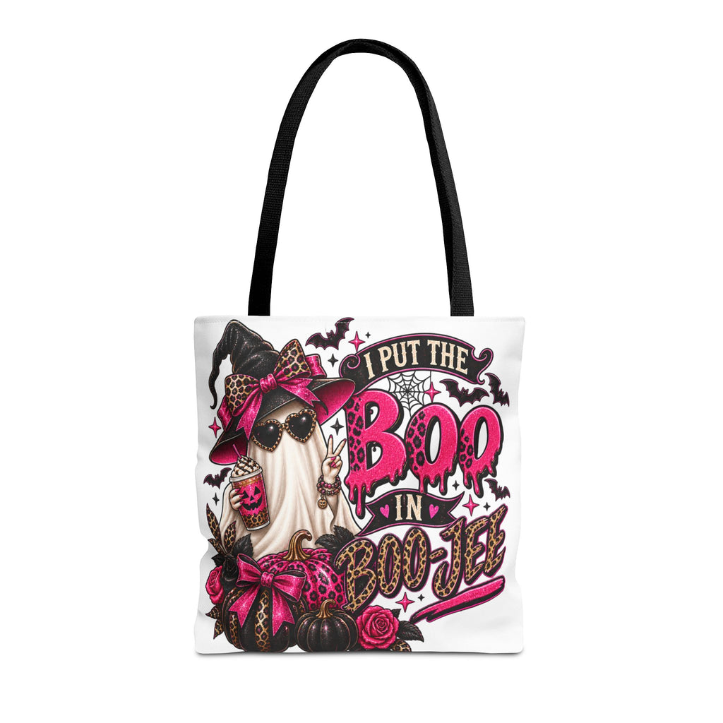 Halloween Boo-in-Boots Tote Bag – Pink Witch Gnome Trick-or-Treat Tote