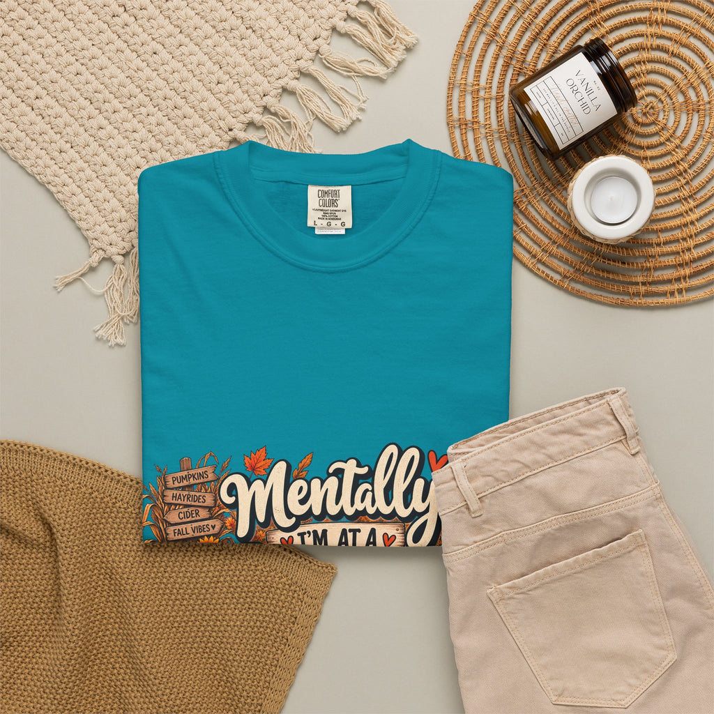 T-Shirt — "Mentally I’m at a Pumpkin Patch" Fall Graphic Tee