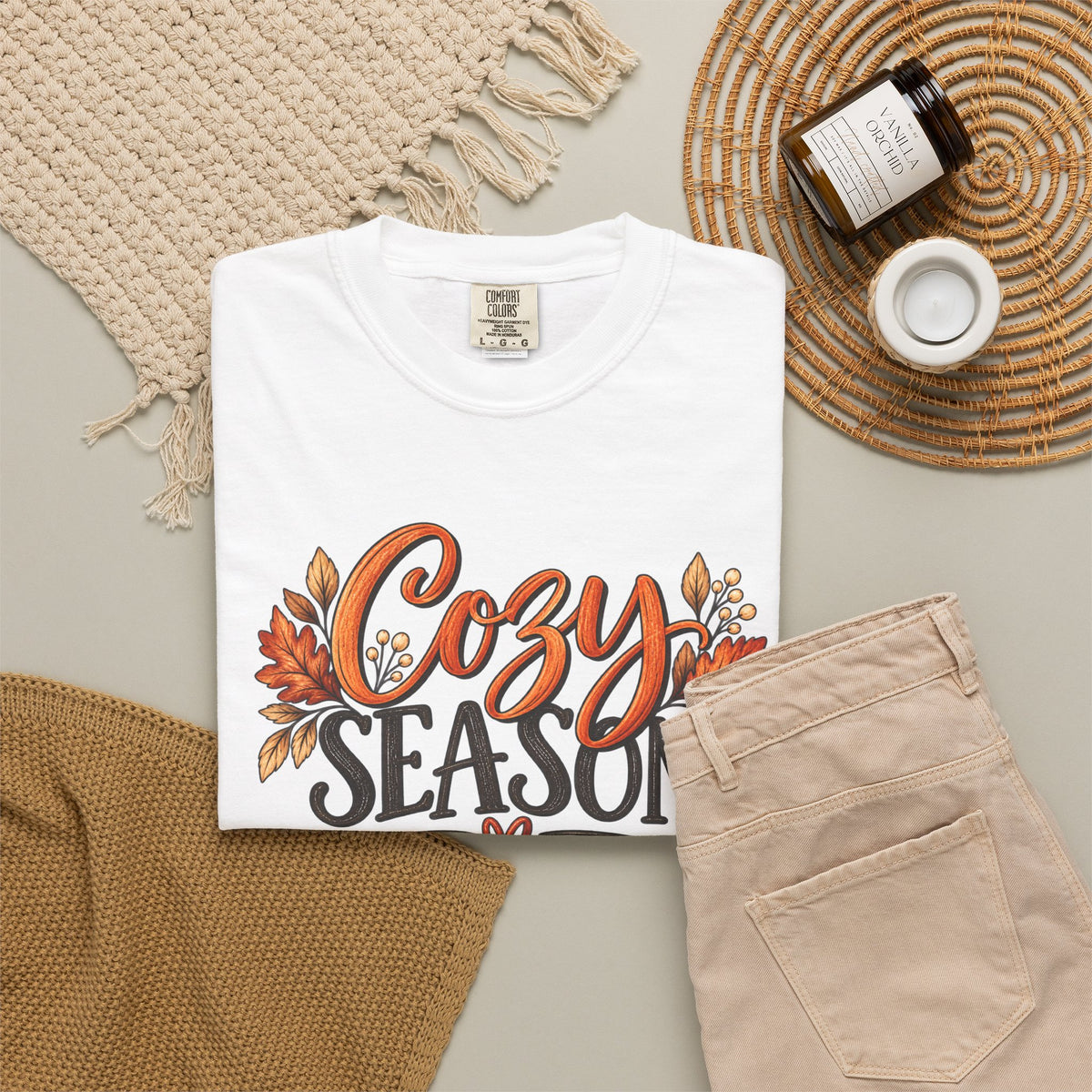 Cozy Season Tee — Autumn Leaves Fall Graphic T-Shirt