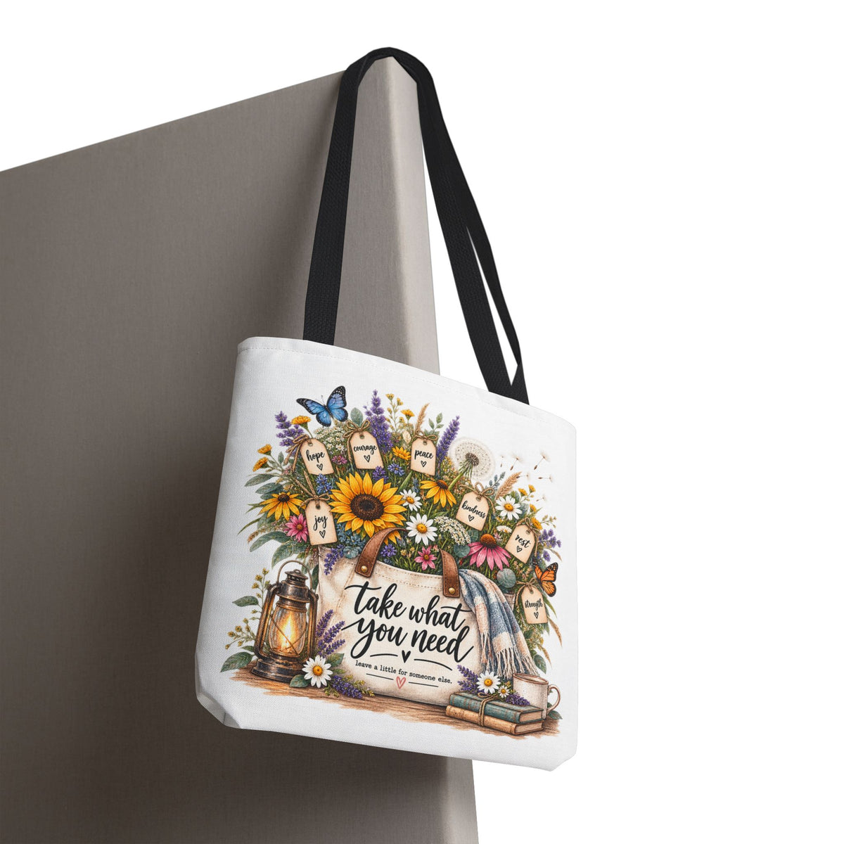Floral 'Take What You Need' Tote Bag