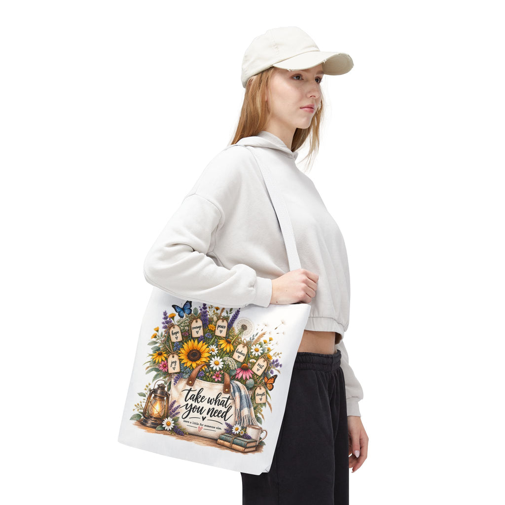 Floral 'Take What You Need' Tote Bag