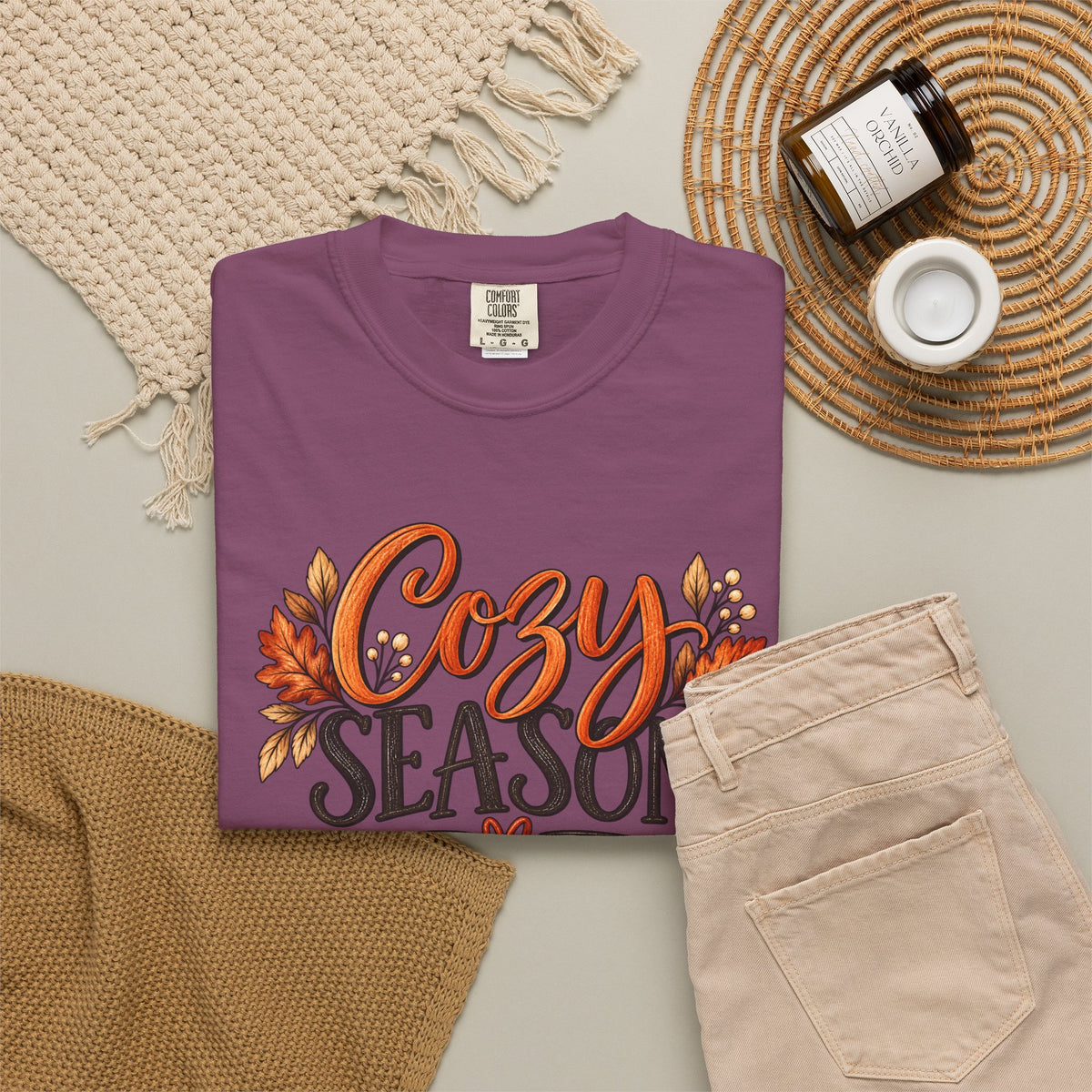 Cozy Season Tee — Autumn Leaves Fall Graphic T-Shirt
