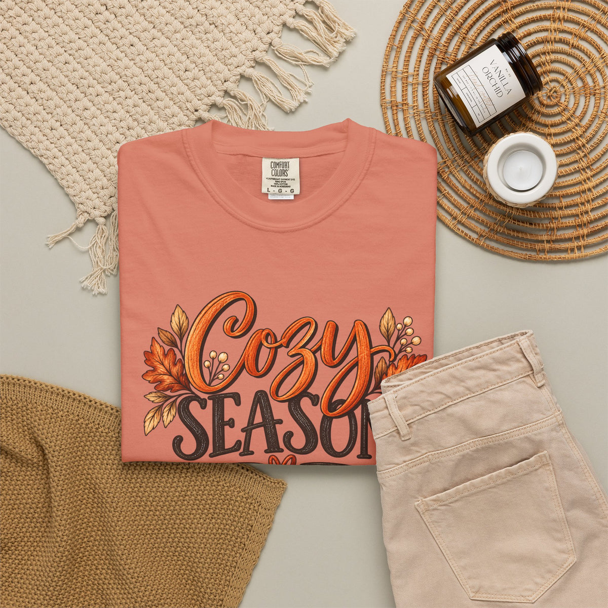 Cozy Season Tee — Autumn Leaves Fall Graphic T-Shirt