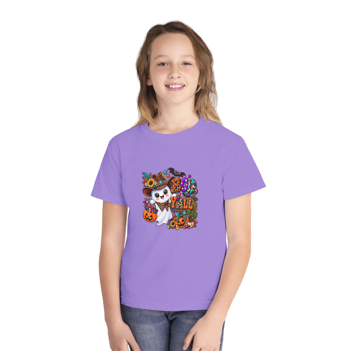 Kids' Halloween Ghost Tee — Cute Fall Pumpkin & Floral Trick-or-Treat Shirt