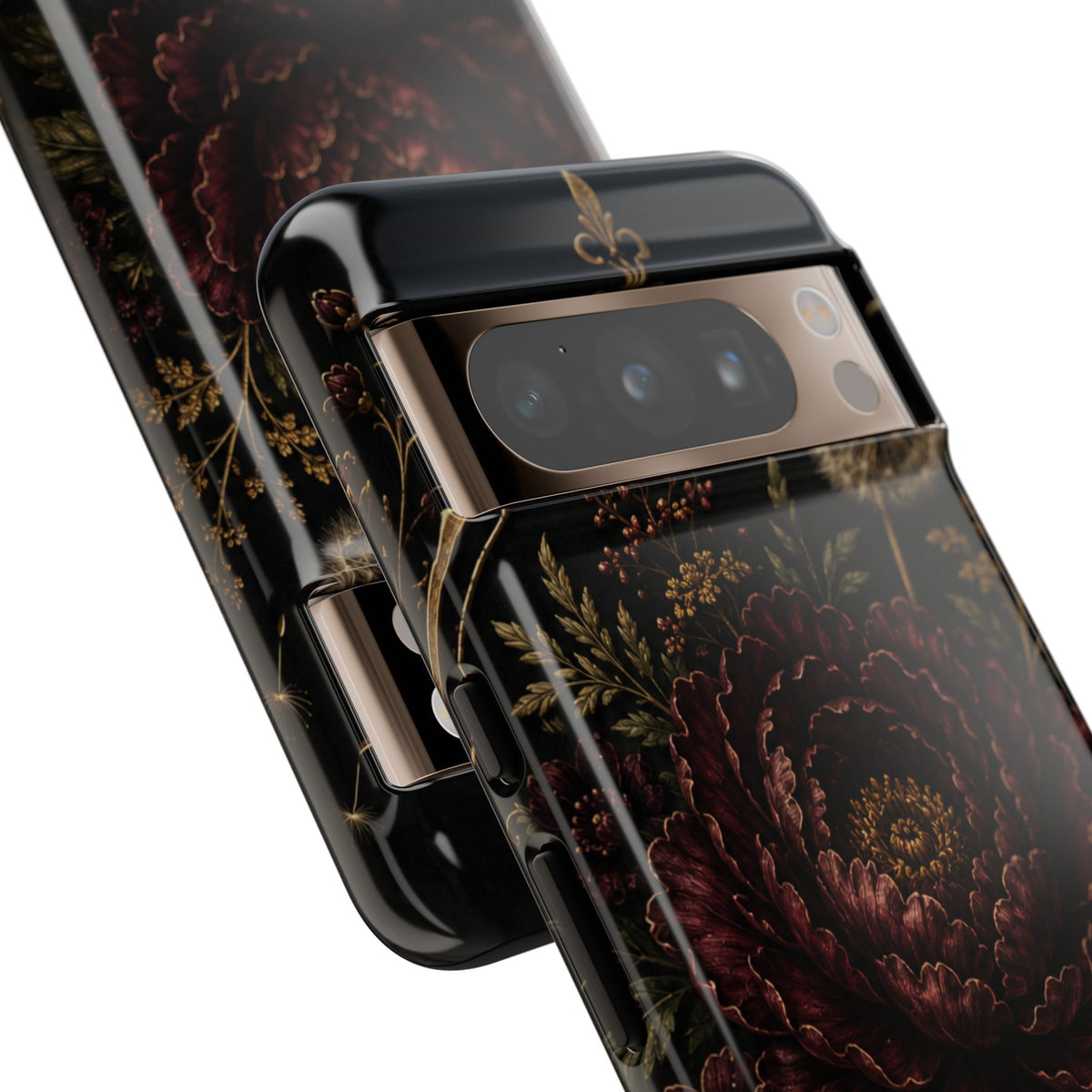 Midnight Garden Tough Case – Vintage Dark Floral Phone Case (Antique Dahlia & Dandelion)