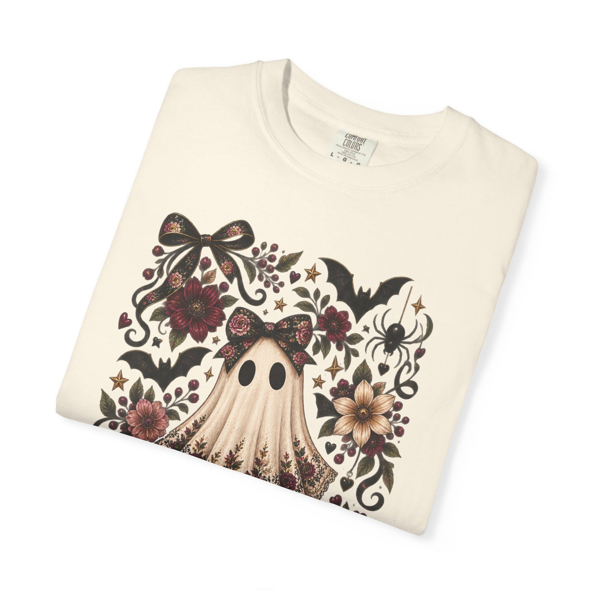 Vintage Floral Ghost T-Shirt — Cute Spooky Halloween Tee