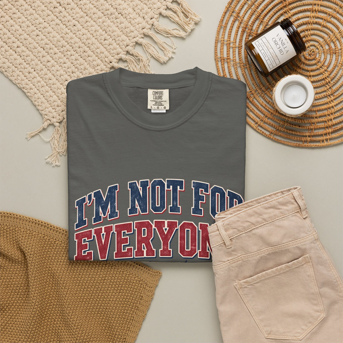 I’m Not For Everyone T-Shirt — Bold Statement Graphic Tee (‘Thank Goodness’ Script)
