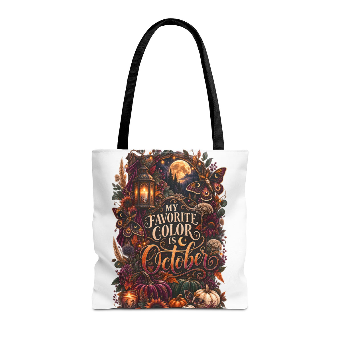 October Tote Bag - "My Favorite Color Is October" Autumn Pumpkin Market Tote