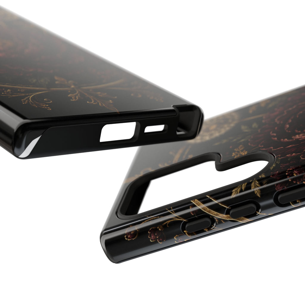 Midnight Garden Tough Case – Vintage Dark Floral Phone Case (Antique Dahlia & Dandelion)