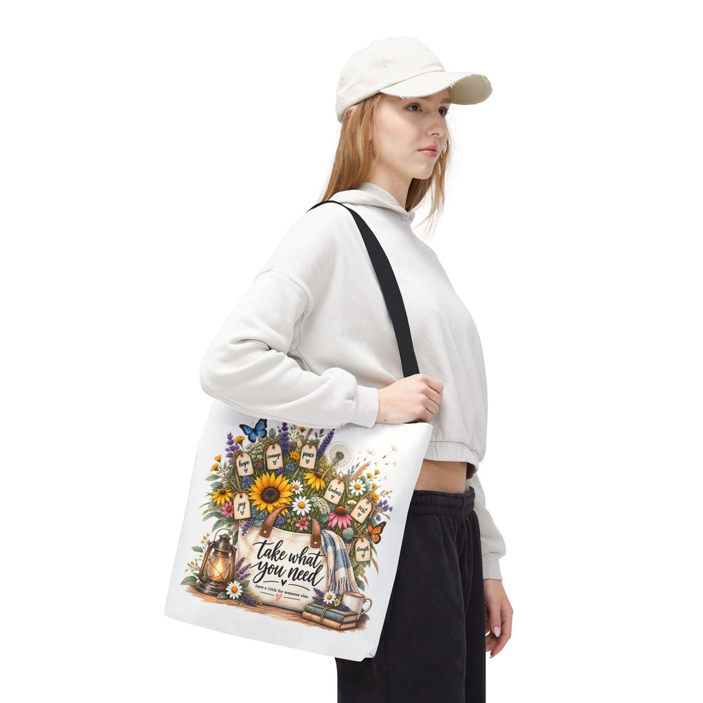 Floral 'Take What You Need' Tote Bag